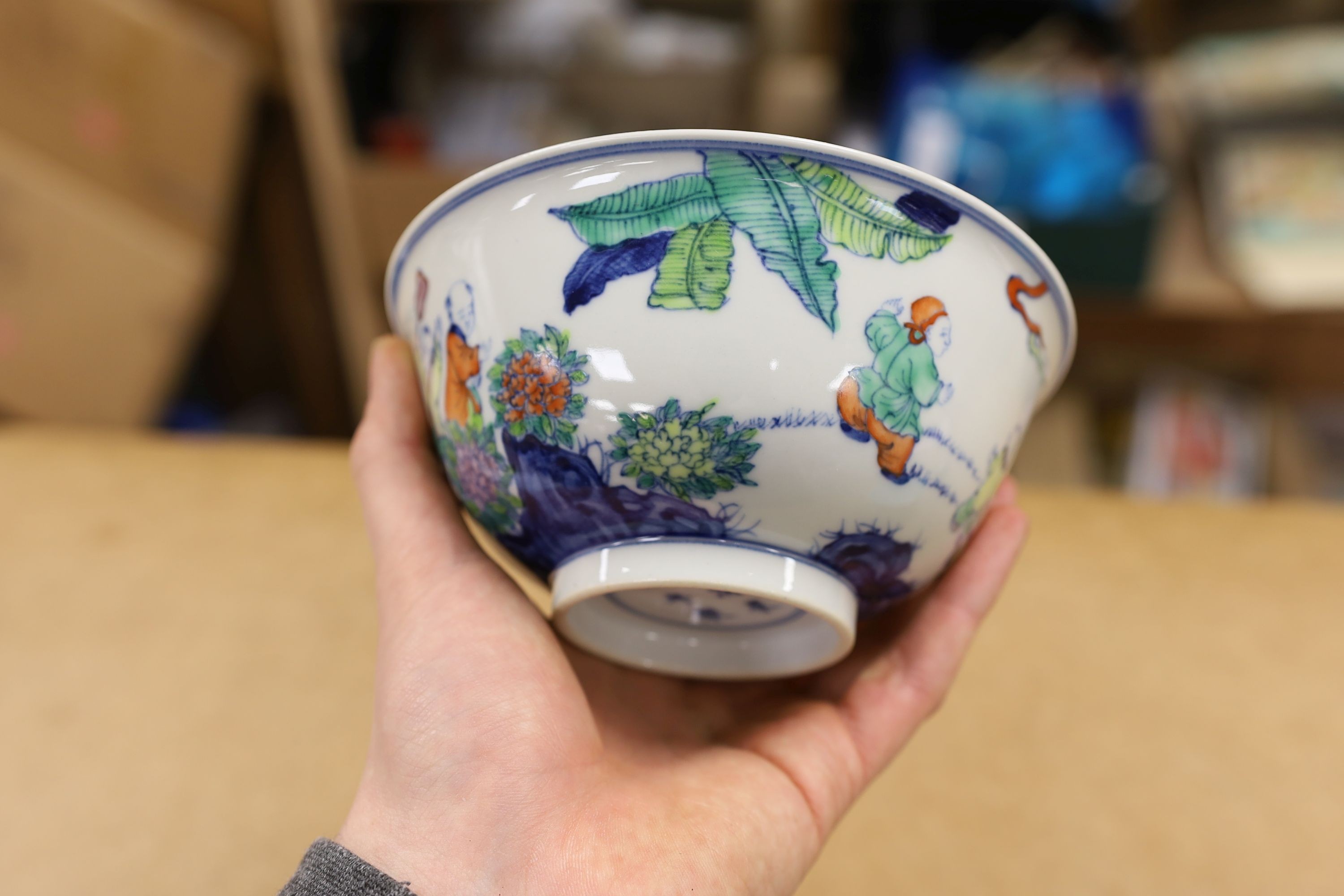 Two Chinese porcelain bowls, largest 15cm diameter